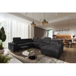 U-shaped corner sofa Verona VIII Mix with a sleeping function and manual relax function, fabric Vena 20 U-shaped corner sofa Verona VIII Mix with a sleeping function and manual relax function, fabric Vena 20