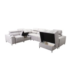 U-shaped corner sofa Verona VIII Mix with a sleeping function and manual relax function, fabric Vena 20 U-shaped corner sofa Verona VIII Mix with a sleeping function and manual relax function, fabric Vena 20