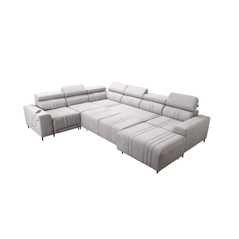 U-shaped corner sofa Verona VIII Mix with a sleeping function and manual relax function, fabric Vena 20 U-shaped corner sofa Verona VIII Mix with a sleeping function and manual relax function, fabric Vena 20