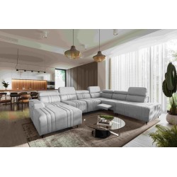 Sofá en forma de U Verona X Mix con función de cama y función de relax manual en tejido Vena 3