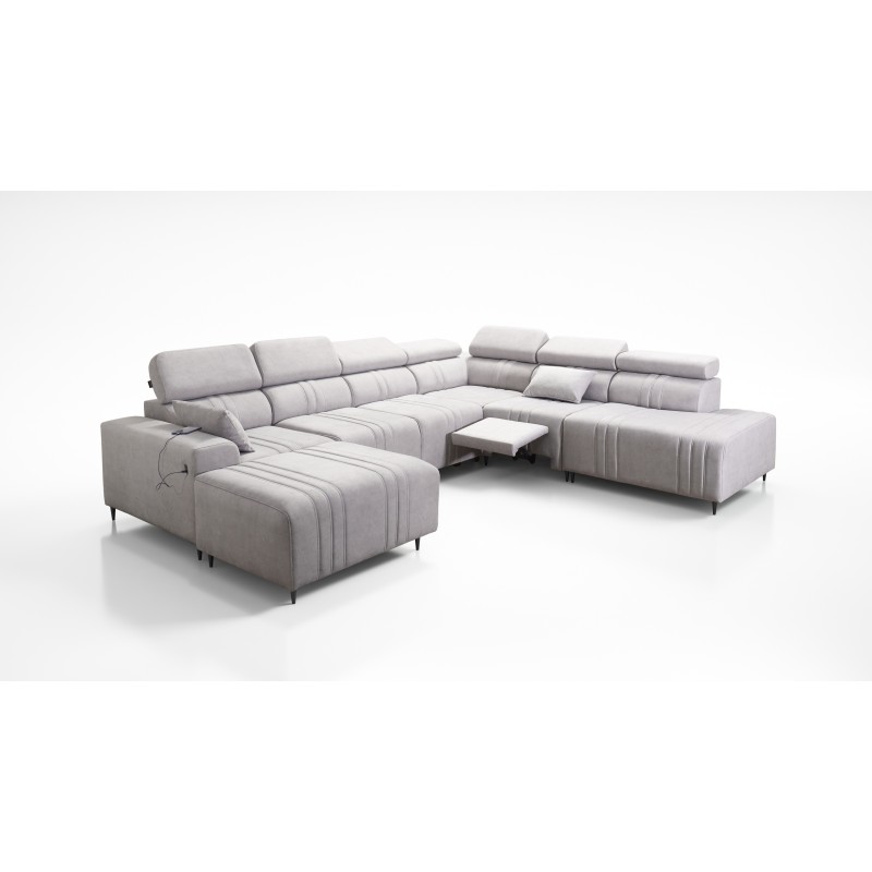 Ecksofa in U-Form Verona X Mix mit Schlaffunktion und manueller Relaxfunktion, Stoff Vena 3 Ecksofa in U-Form Verona X Mix mit Schlaffunktion und manueller Relaxfunktion, Stoff Vena 3