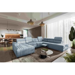 Sofá esquinero en forma de U Verona X Mix con función de cama y función de relax manual en tela Vena 6.