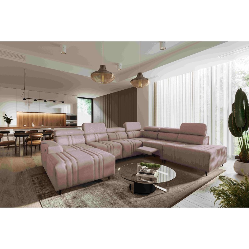 U-förmiges Ecksofa Verona X Mix mit Schlaffunktion und manueller Relaxfunktion Stoff Vena 10 U-förmiges Ecksofa Verona X Mix mit Schlaffunktion und manueller Relaxfunktion Stoff Vena 10