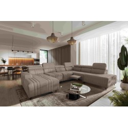U-shaped corner sofa Verona X Mix with a sleeping function and manual relax function, fabric Vena 14 U-shaped corner sofa Verona X Mix with a sleeping function and manual relax function, fabric Vena 14