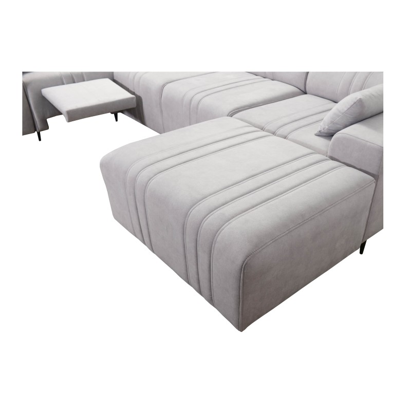 Sofá en forma de U Verona X Mix con función de cama y función de relax manual en tejido Vena 3 Sofá en forma de U Verona X Mix con función de cama y función de relax manual en tejido Vena 3