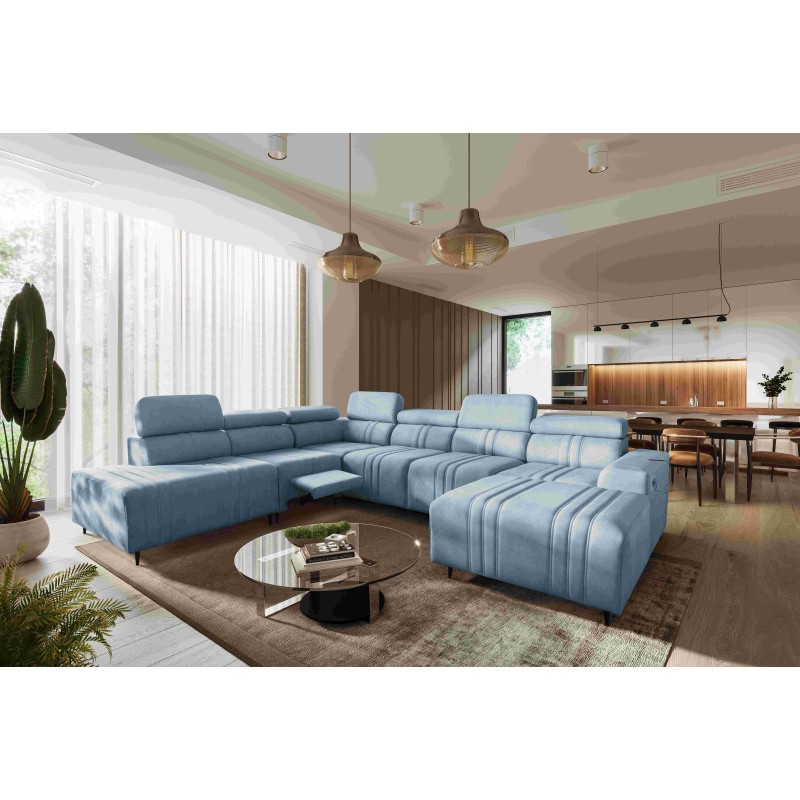 U-förmiges Ecksofa Verona X Mix mit Schlaffunktion und manueller Relaxfunktion Stoff Vena 6 U-förmiges Ecksofa Verona X Mix mit Schlaffunktion und manueller Relaxfunktion Stoff Vena 6