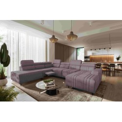 U-förmiges Ecksofa Verona X Mix mit Schlaffunktion und manueller Relaxfunktion, Stoff Vena 8