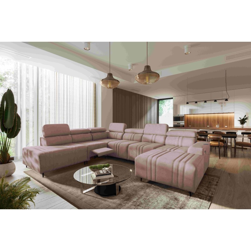 U-förmiges Ecksofa Verona X Mix mit Schlaffunktion und manueller Relaxfunktion Stoff Vena 10 U-förmiges Ecksofa Verona X Mix mit Schlaffunktion und manueller Relaxfunktion Stoff Vena 10