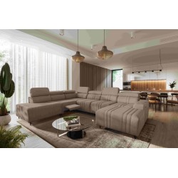 Ecksofa in U-Form Verona X Mix mit Schlaffunktion und manueller Relaxfunktion Stoff Vena 14