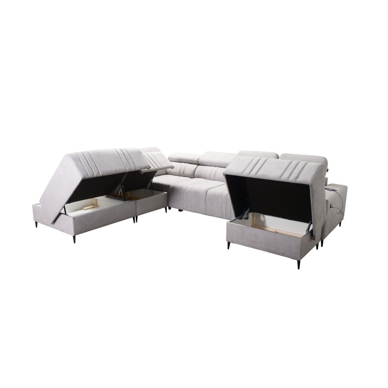 U-shaped Verona X sectional sofa with a sleeping function, fabric Vena 9 U-shaped Verona X sectional sofa with a sleeping function, fabric Vena 9