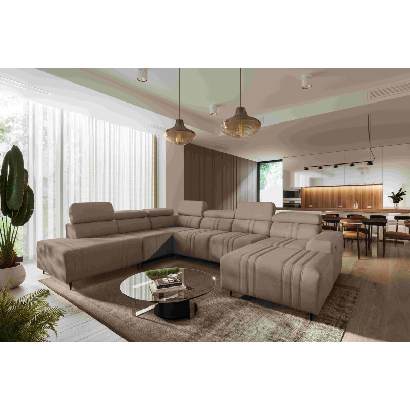 Verona X U-shaped sectional sofa with a sleeping function, fabric Vena 14 Verona X U-shaped sectional sofa with a sleeping function, fabric Vena 14
