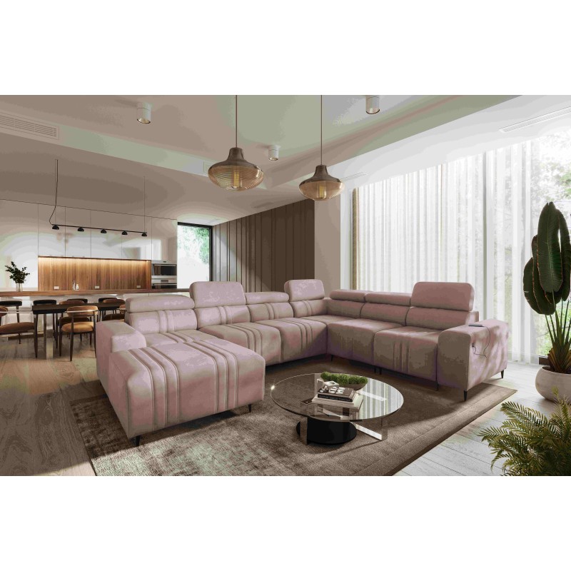 U-shaped corner sofa Verona VIII with a sleeping function, fabric Vena 10 U-shaped corner sofa Verona VIII with a sleeping function, fabric Vena 10