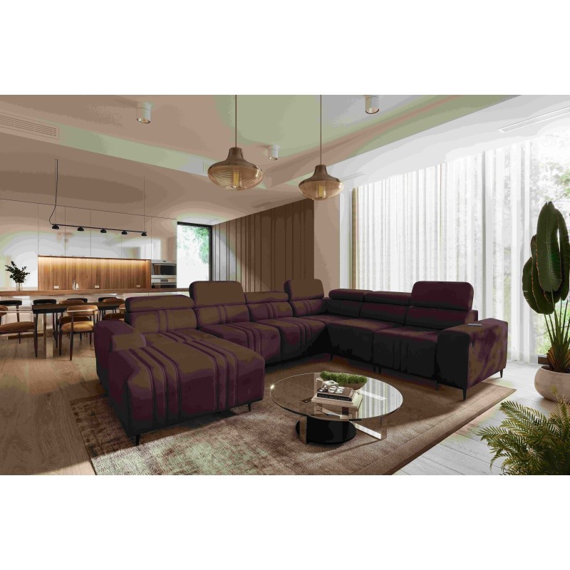 U-shaped corner sofa Verona VIII with a sleeping function, fabric Vena 13 U-shaped corner sofa Verona VIII with a sleeping function, fabric Vena 13