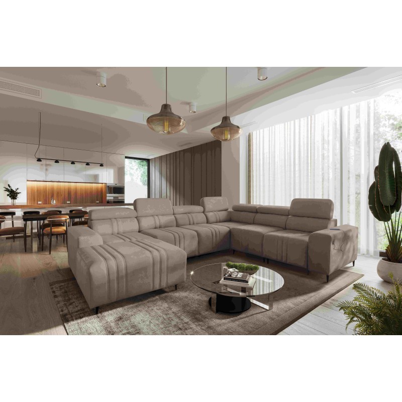 U-shaped corner sofa Verona VIII with sleeping function, fabric Vena 14 U-shaped corner sofa Verona VIII with sleeping function, fabric Vena 14