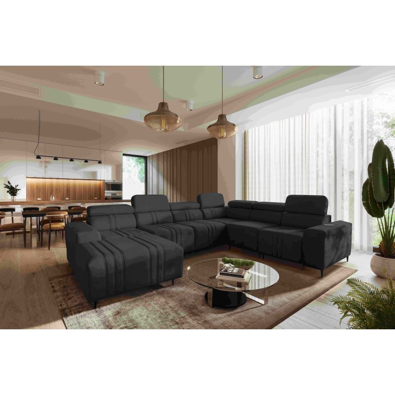 U-shaped Verona VIII corner sofa with sleeping function, fabric Vena 20 U-shaped Verona VIII corner sofa with sleeping function, fabric Vena 20