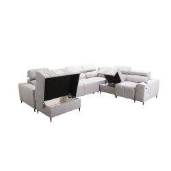 U-shaped Verona VIII corner sofa with sleeping function, fabric Vena 20 U-shaped Verona VIII corner sofa with sleeping function, fabric Vena 20