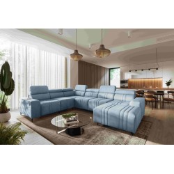 U-shaped corner sofa Verona VIII with sleeping function, fabric Vena 6