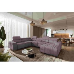 U-shaped corner sofa Verona VIII with a sleeping function, fabric Vena 8
