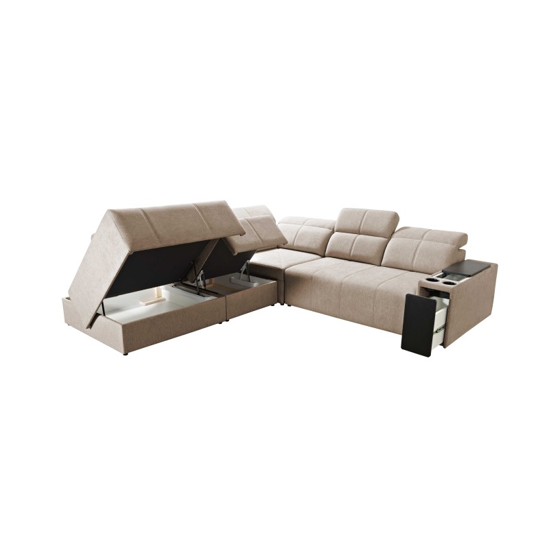 Milano IX corner sofa with a sleeping function in Plecionka fabric, Verita 80 - a combination of style and functionality Milano IX corner sofa with a sleeping function in Plecionka fabric, Verita 80 - a combination of style and functionality