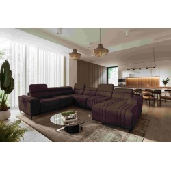 U-shaped corner sofa Verona VIII with a sleeping function, fabric Vena 13