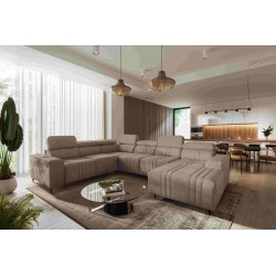 U-shaped corner sofa Verona VIII with sleeping function, fabric Vena 14