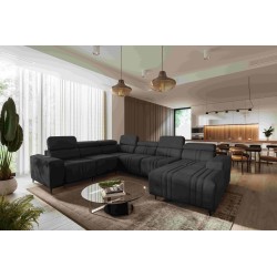 U-shaped Verona VIII corner sofa with sleeping function, fabric Vena 20
