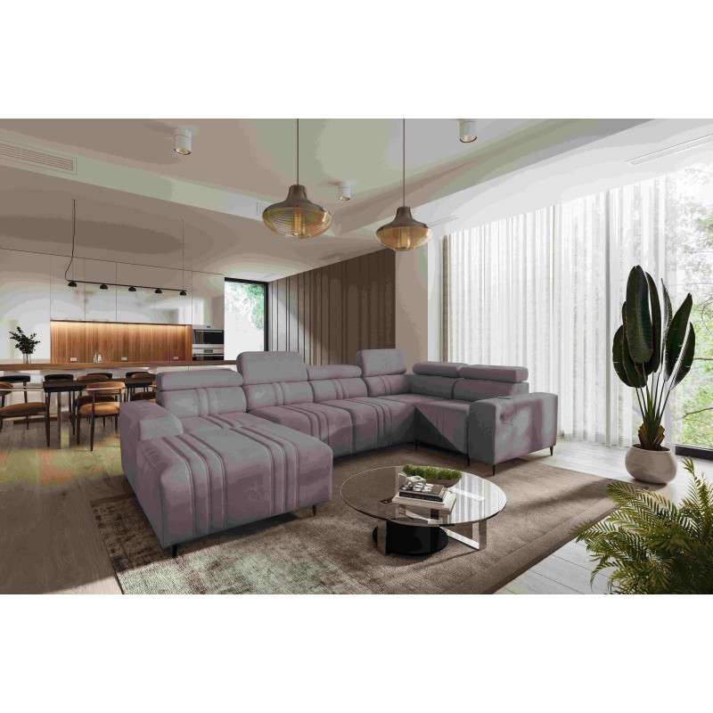 U-shaped corner sofa Verona IV with a sleeping function, fabric Vena 8