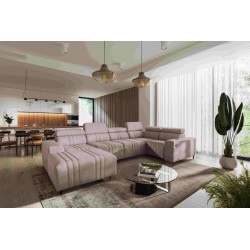U-shaped corner sofa Verona IV with a sleeping function, fabric Vena 10