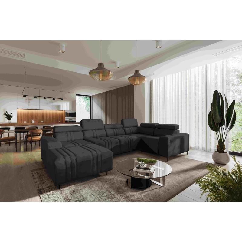Verona IV U-shaped sectional sofa with a sleeping function, fabric Vena 20