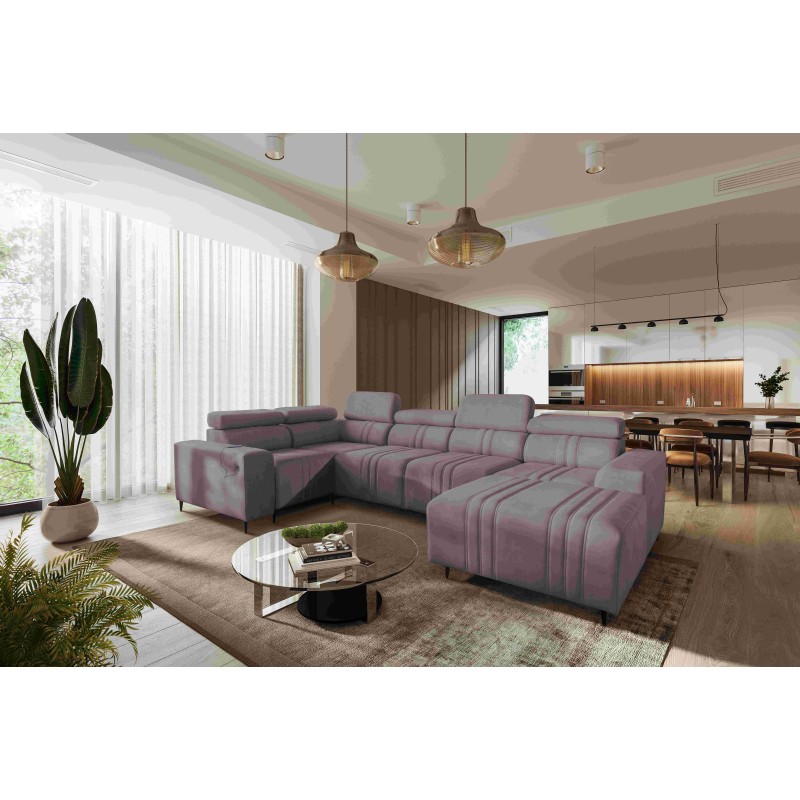 U-shaped corner sofa Verona IV with a sleeping function, fabric Vena 8