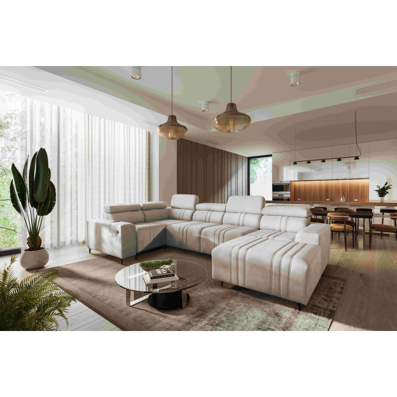 U-shaped corner sofa Verona IV with a sleeping function, fabric Vena 9