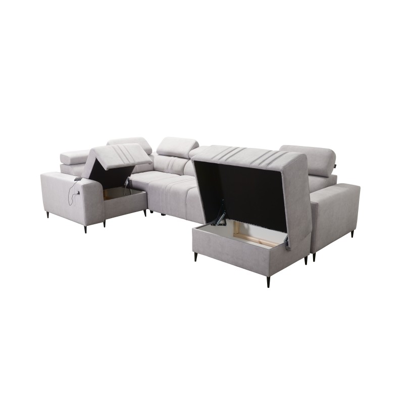 U-shaped Verona IV sectional sofa with a sleeping function in Vena 13 fabric U-shaped Verona IV sectional sofa with a sleeping function in Vena 13 fabric