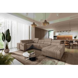 U-shaped corner sofa Verona IV with a sleeping function in Vena 14 fabric