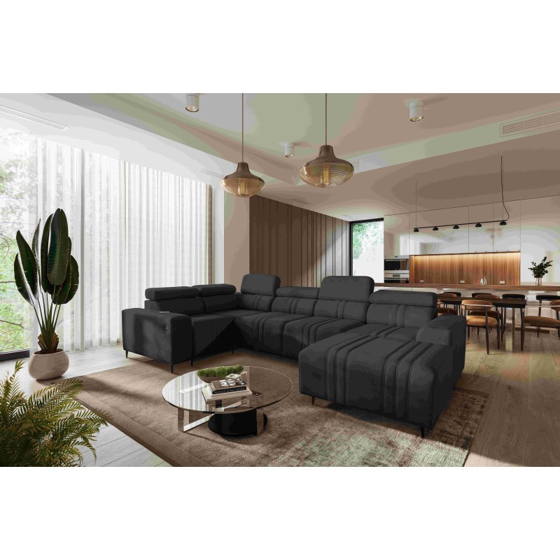 Verona IV U-shaped sectional sofa with a sleeping function, fabric Vena 20