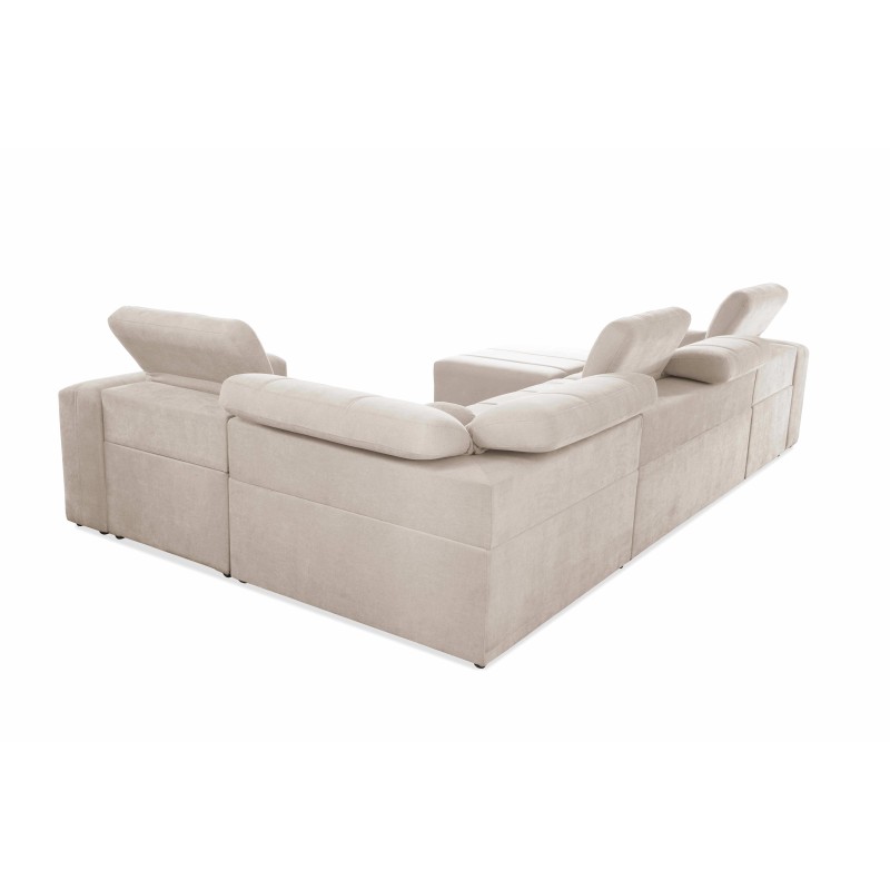 Sofá en forma de U Luxor IV con función de cama tela Wind 02 Sofá en forma de U Luxor IV con función de cama tela Wind 02