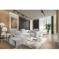 Кутовий диван у формі U Luxor IV з функцією сну тканина Wind 84