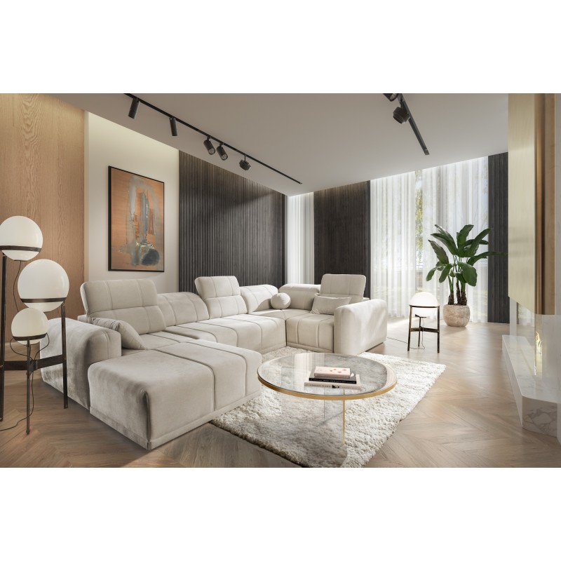 Диван кутовий у формі U Luxor IV з функцією сну тканина Wind 90 Диван кутовий у формі U Luxor IV з функцією сну тканина Wind 90