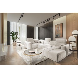 Кутовий диван у формі U Luxor IV з функцією сну тканина Wind 02