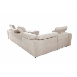 U-förmiges Ecksofa Luxor IV mit Schlaffunktion, Stoff Wind 21