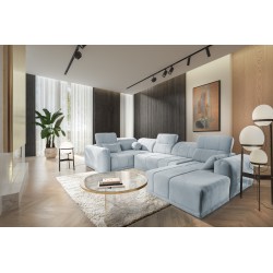 Кутовий диван у формі U Luxor IV з функцією сну тканина Wind 73