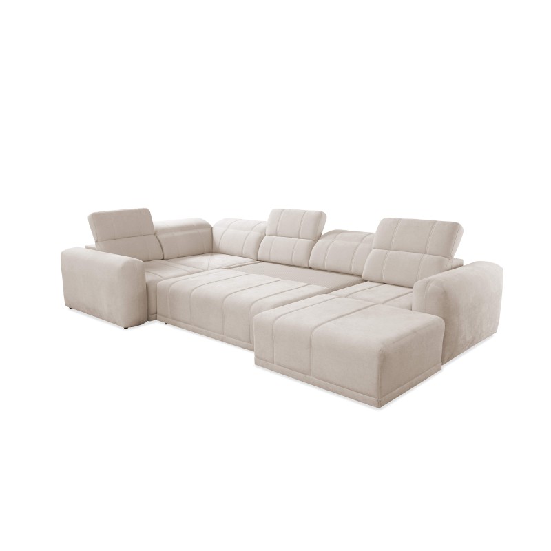 U-förmiges Sofa Luxor IV mit Schlaffunktion, Stoff Wind 73 U-förmiges Sofa Luxor IV mit Schlaffunktion, Stoff Wind 73