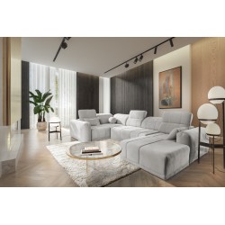 Кутовий диван у формі U Luxor IV з функцією сну тканина Wind 84