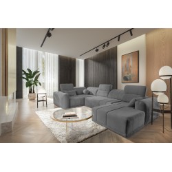 Диван кутовий у формі U Luxor IV з функцією сну тканина Wind 90
