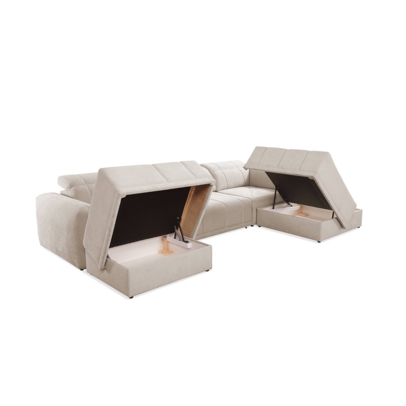 Ecksofa in U-Form Luxor VI mit Schlaffunktion Stoff Wind 28 Ecksofa in U-Form Luxor VI mit Schlaffunktion Stoff Wind 28