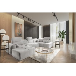 Диван кутовий у формі U Luxor VI з функцією сну тканина Wind 84