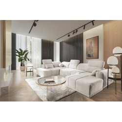 Кутовий диван у формі U Luxor VI з функцією сну тканина Wind 02