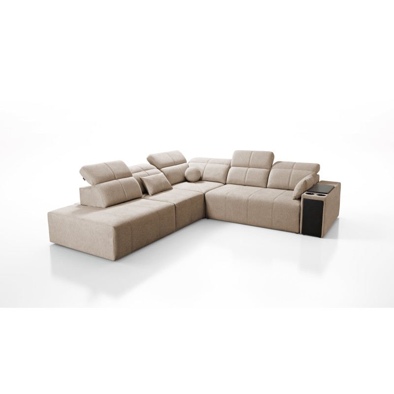 Milano IX corner sofa with sleeping function in Plecionka fabric, Verita 39 - a combination of style and functionality Milano IX corner sofa with sleeping function in Plecionka fabric, Verita 39 - a combination of style and functionality