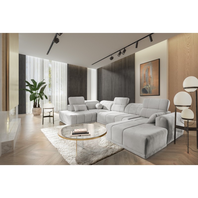 Диван кутовий у формі U Luxor VI з функцією сну тканина Wind 84