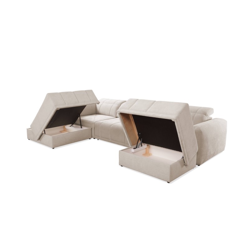 Luxor VI U-shaped corner sofa with sleeping function, fabric Wind 90 Luxor VI U-shaped corner sofa with sleeping function, fabric Wind 90