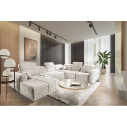 Диван кутовий у формі U Luxor VIII з функцією сну тканина Wind 02
